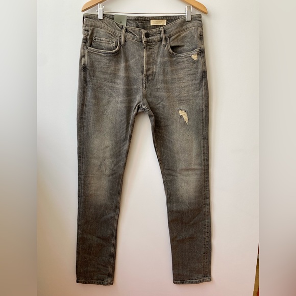 All Saints Mens Cigarette Skinny Jeans Washed Grey - W32